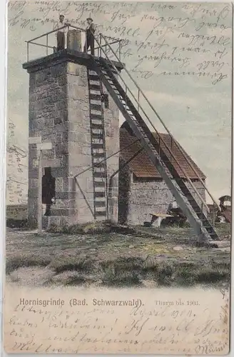 51847 Ak Hornisgrinde badischer Schwarzwald Turm 1904
