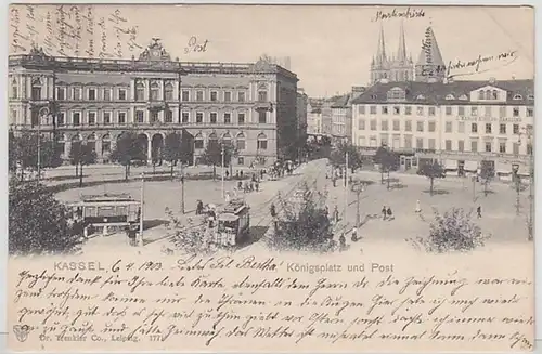 51845 Ak Kassel Königsplatz und Post 1903