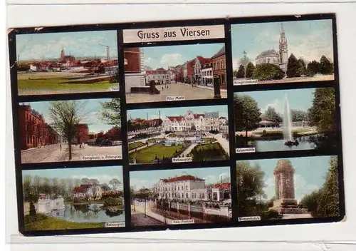51830 Feldpost Ak Salutation de Viersen Post, Place Saint-Pierre, Monument aux Guerriers, etc. 1916