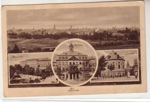 51829 Multi-photo Post Ak Hanau Académie, Hôtel de ville, Théâtre 1918