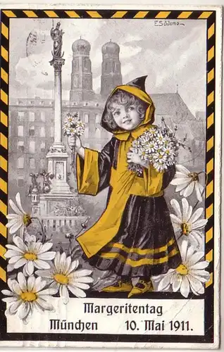 51818 Ak München Margeritentag 10. Mai 1911 mit Münchner Kindl
