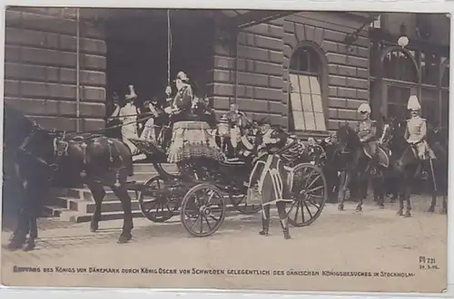 51816 Ak Visite du roi danois à Stockholm Suède 1907