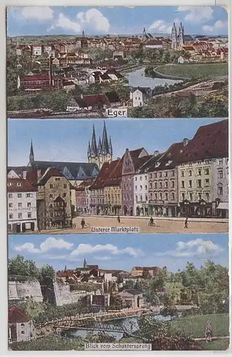 51813 Mehrbild Ak Eger Unterer Marktplatz usw. 1913