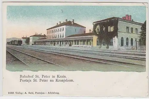 51811 Ak Bahnhof St. Peter in Krain Slowenien um 1910