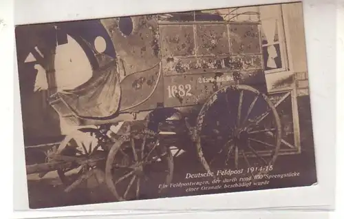 51809 Ak camion de poste abattu 1ère guerre mondiale 1914-15