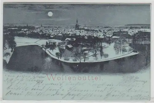 51789 Carte de la lune Wolfenbüttel Vue hiver 1898