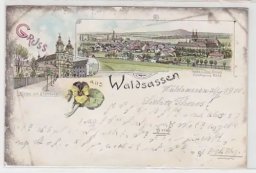 51778 Ak Lithographie Gruss de Waldsassen 1900