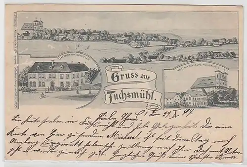 51777 Mehrbild Ak Gruß aus Fuchsmühl Gasthof zum Schützen 1899
