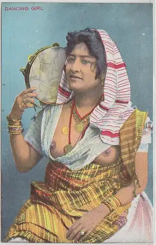 51758 Erotik Ak Dancing Girl nackte Orientalin um 1910