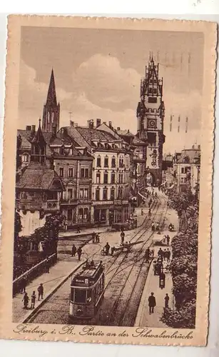 51749 Feldpost Ak Freiburg i.B. Partie an der Schwabenbrücke 1917