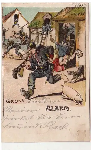 51748 Humor Ak Lithographie "Alarm" 1906