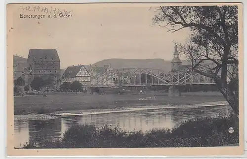 51747 Ak Ververungen au Weser avec pont 1917