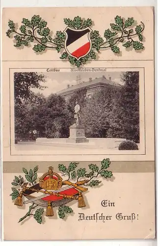 51709 Patriotika Ak Cottbus Alvensleben Denkmal 1916