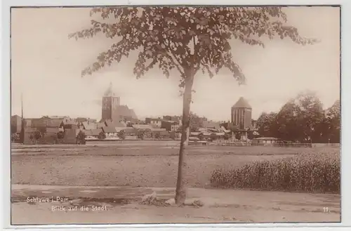 51703 Ak Schlawe dans Poméranie Vue sur la ville vers 1920