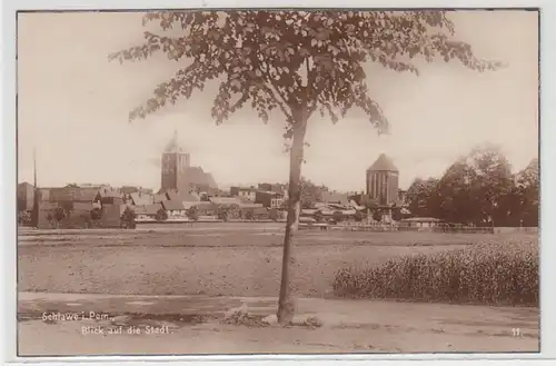 51703 Ak Schlawe in Pommern Blick auf die Stadt um 1920