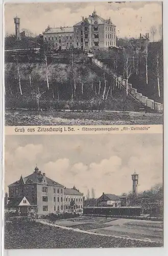51694 Ak salutation de Zitzschewig Hommes Genesungsheim "Alt-Wettinhöhe" 1919