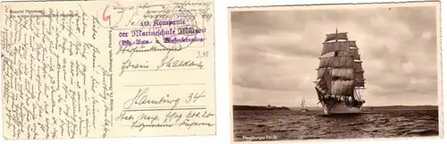 51684 Feldpost Ak Flensburger Förde mit Segelschiff 1940