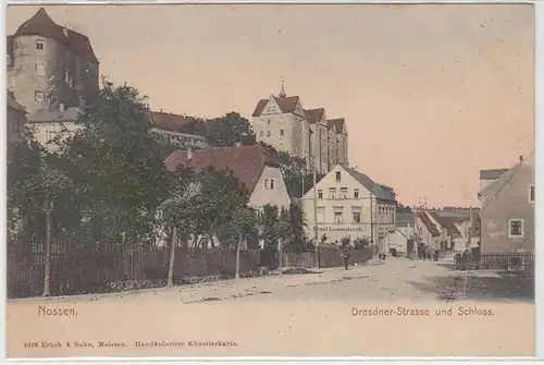 51639 Ak Nossen Dresdner Strasse et Château 1909