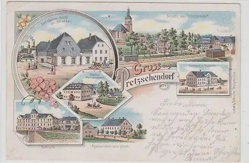 51636 Ak Lithographie Salutation de Pretzschendorf 1904
