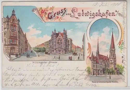 51624 Ak Lithographie Salutation de Ludwigshafen a. Rh. 1900