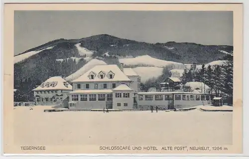 51617 Ak Tegernsee Schlosscafé et hôtel "Ancien Post" vers 1930