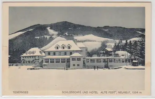 51617 Ak Tegernsee Schlosscafé und Hotel "Alte Post" um 1930