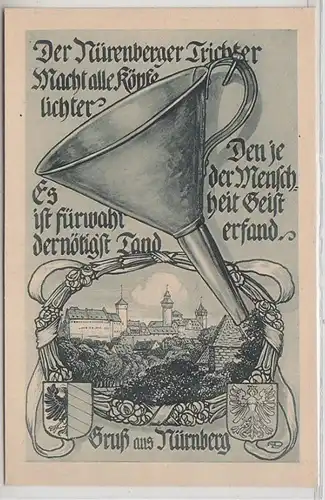 51604 Ak Gruß aus Nürnberg "Der Nürnberger Trichter" um 1930