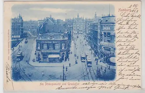 51587 Ak Hamburg am Rödingsmarkt et Graskeller 1899