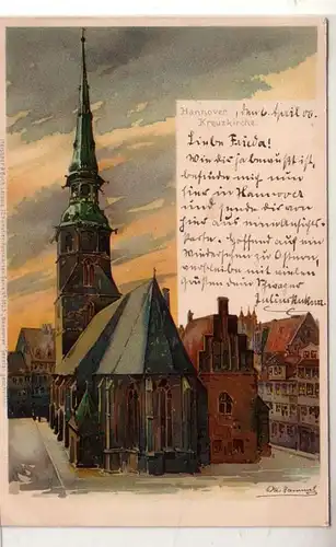 51577 Ak Lithographie Hannover Croix Église 1906