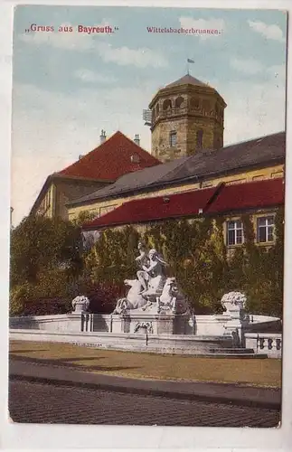 51549 Feldpost Ak Salutation de Bayreuth Wittelsbacherbrunnen 1916