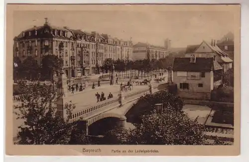 51548 Feldpost Ak Bayreuth Partie an der Ludwigsbrücke 1917