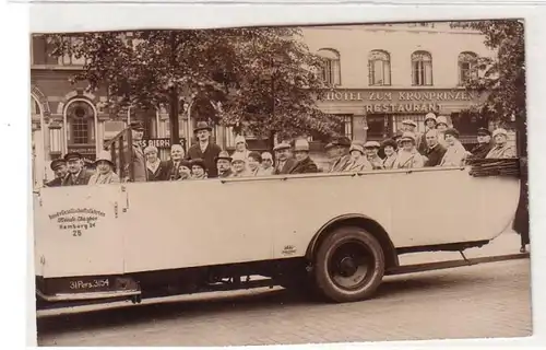 51543 Photo Ak Hamburg Hotel zum Kronprinzen avec bus vers 1930