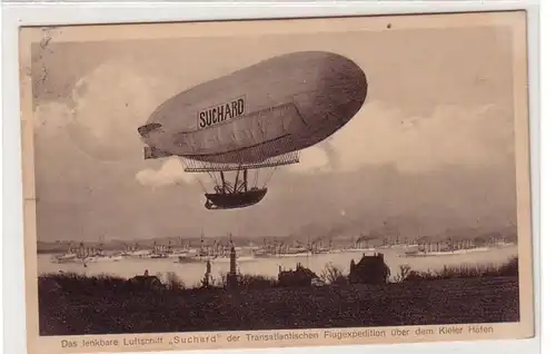 51498 Ak Le dirigeable "Suchard" au-dessus du port de Kiel 1911
