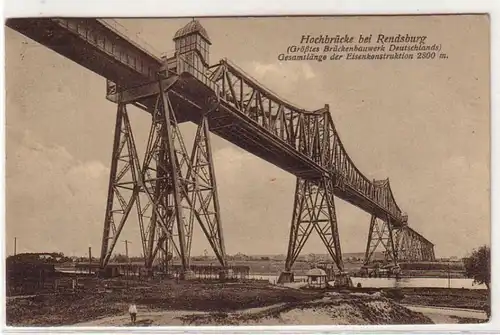 51470 Ak Hochbrücke bei Rendsburg 1926