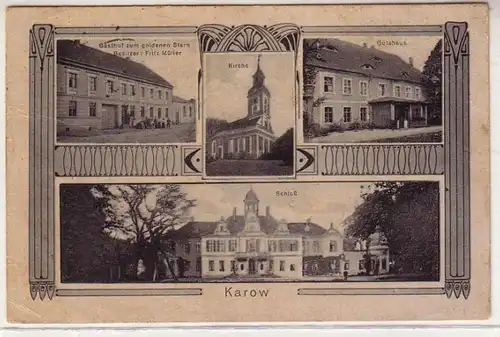 51438 Mehrbild Ak Karow Gasthof, Gutshaus usw. 1922