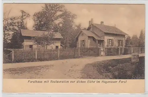 51436 Ak Forsthaus mit restauration zur dicken Eiche im Hagenauer Forst 1908