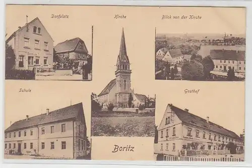 51410 Mehrbild Ak Boritz Gasthof, Schule usw. 1918
