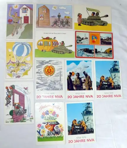 51396/12 DDR Cartes visuelles avec motifs de l'Armée nationale populaire de la NVA