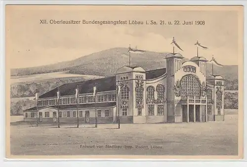 51379 Ak XII. Oberlausitzer Bundesgesangsfest Löbau 21./22. Juni 1908