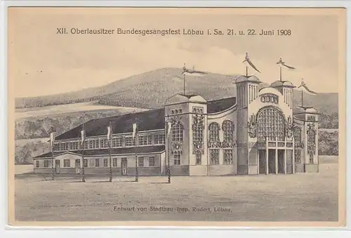 51379 Ak XII. Oberlaustener Bundesgesangsfest Löbau 21/22 juin 1908