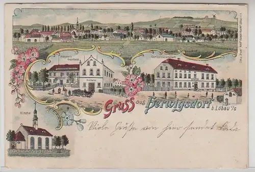 51377 Ak Lithographie Gruß aus Herwigsdorf bei Löbau 1907