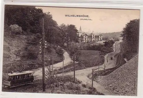 51374 Ak Wilhelmshöhe Druseltal mit Strassenbahn um 1910