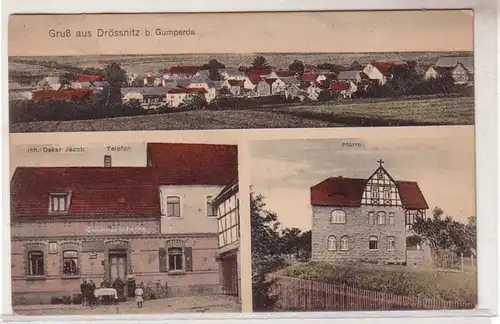 51227 Mehrbild Ak Gruß aus Drössnitz bei Gumperda Gasthof und Pfarre 1918