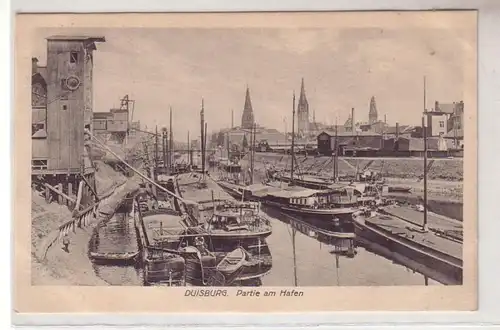 51206 Ak Duisburg Partie am Hafen um 1920