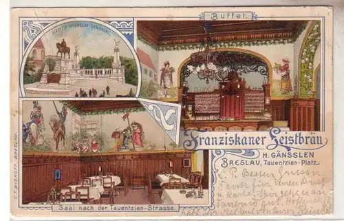 51197 Ak Lithographie Breslau Franziskaner Leistbräu 1901