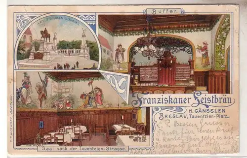 51197 Ak Lithographie Wroclaw Franciskaner Leistbräu 1901
