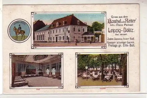 51186 Ak Gruß aus dem Gasthof zum Reiter Leipzig Dölitz um 1910