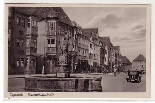 5166 Ak Bayreuth Maximilianstraße avec trafic 1940