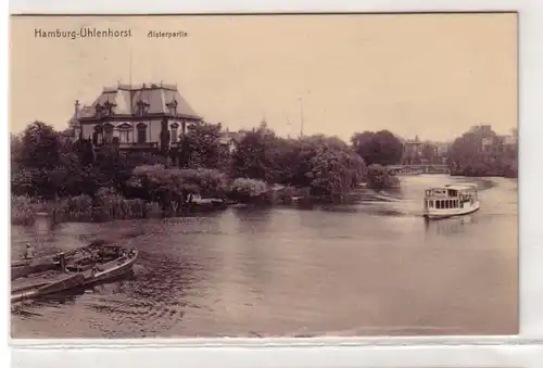 51165 Ak Hamburg-Uhlenhorst Alsterpartie 1907