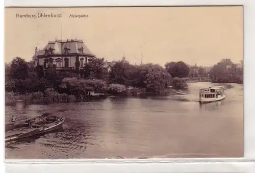 51665 Ak Hamburg-Uhlenhorst Alsterpartie 1907